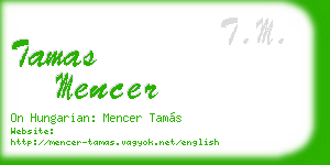 tamas mencer business card