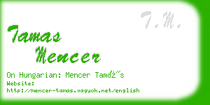 tamas mencer business card
